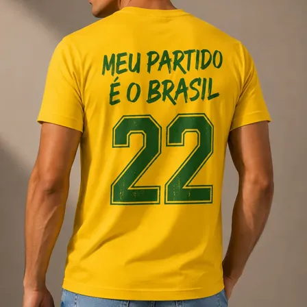 Camiseta Eleições Meu Partido É O Brasil Direita Amarela Pl Amarelo G