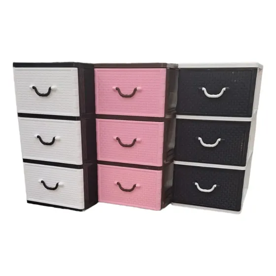 Mueble Gaveteros Plástico 3 Gavetas Organizador Ropa 