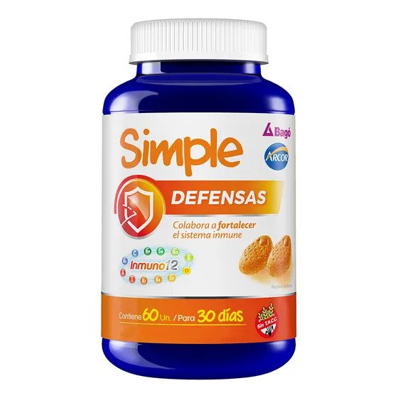 Bago Simple Defensas Inmuno 12 60 Pastillas De Goma 
