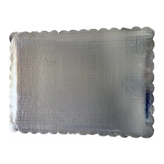 Set 10pz Base Para Pastel De Carton Rectangular 40x50cm Sk24 Color Plateado