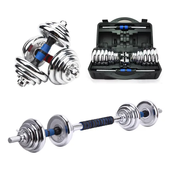 Kit Anilhas Halteres Barra Completo Na Maleta Dumbbell 30kg