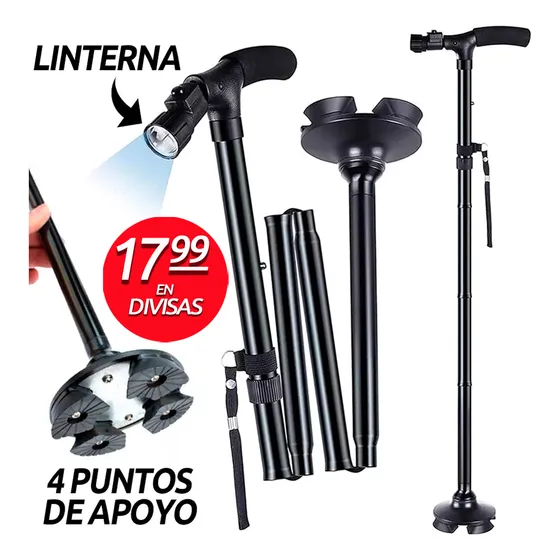 Bastón Cuatro Puntas Plegable Ajustable