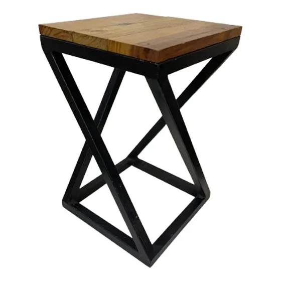 Taburete Bar Vintage Altura 49cm Barra Metal Madera Eventos