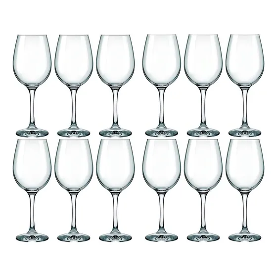 12 Copas Vidrio Vino Tinto 385 Ml Barone Nadir Color Transparente
