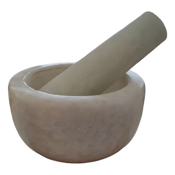 Mortero Mármol Machacador Semillas Moler Macizo Cocina Color Marmol Blanco