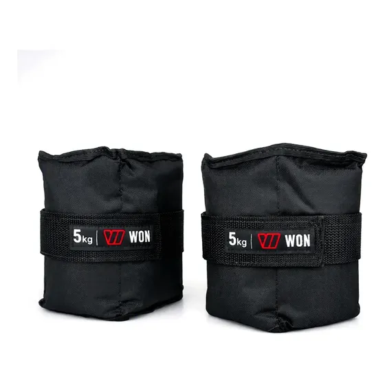 Caneleira de Peso 5kg Par Preta Velcro Won Treino Academia