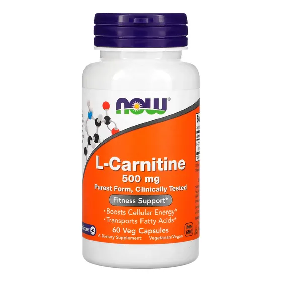  L-carnitina Amino Acids Now Foods 500mg 60 Cápsulas 