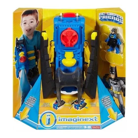 Figura Batman Con Batilanzador Imaginext Dc Comics 2 En 1 Ub