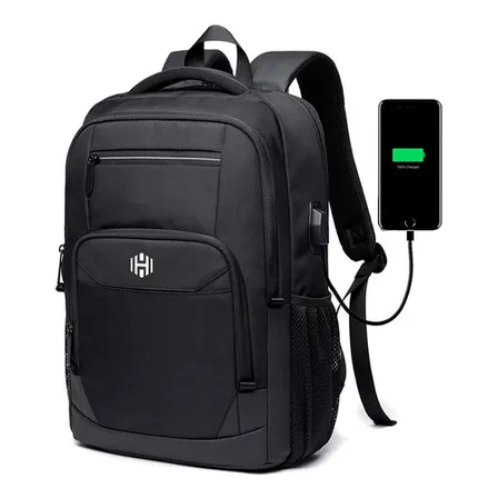 Mochila Urbana Hardley London Color Negro Diseño de la tela Liso 20L