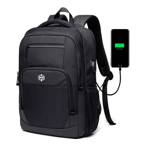 Mochila Urbana Hardley London Color Negro Diseño de la tela Liso 20L