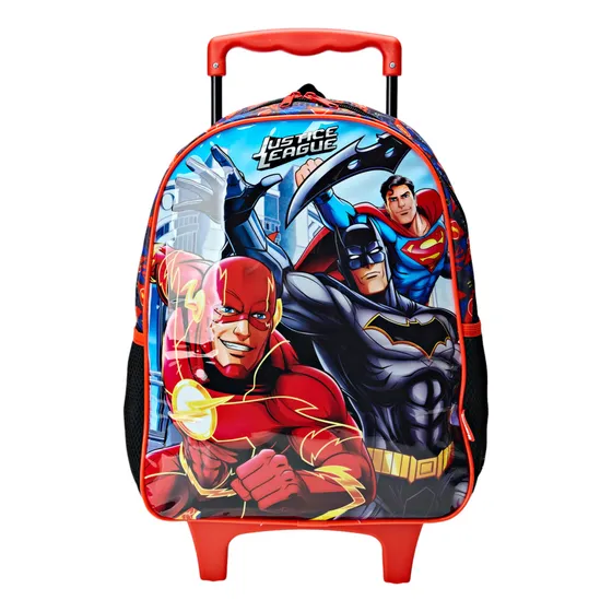 Mochila rodinha escolar infantil Liga da Justiça Xeryus cor preto