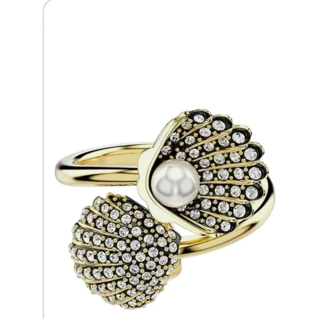 Anillo Swarovski Abierto Idyllia  Con Concha De Mar.