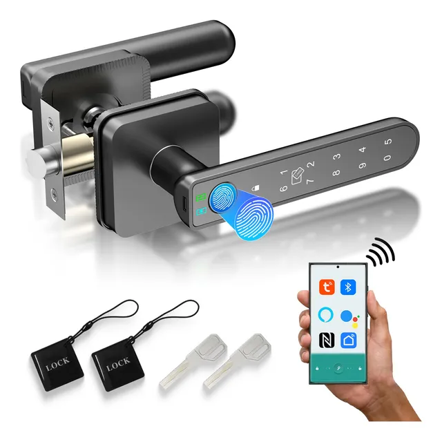 Foxgard cerradura inteligente cerradura electrónica FCA02-BR TUYA bluetooth aleación Aplicable tanto a izquierda como a derecha