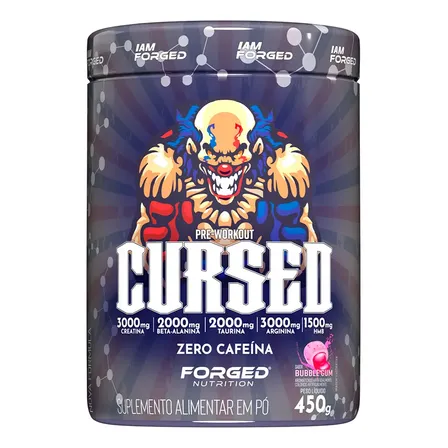 Pré-treino Cursed 450g Sem Cafeína Forged Nutrition | Hmb, Creatina, Bcaa, Arginina, Tirosina | Alta Performance, Foco... Bubblegum