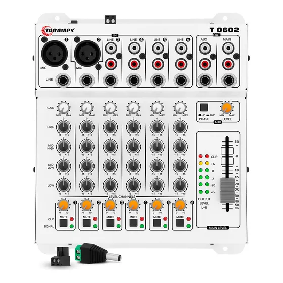 Mesa Taramps De Som 6 Canais T 0602 Equalizador 6 Entradas Mixer Som Automotivo