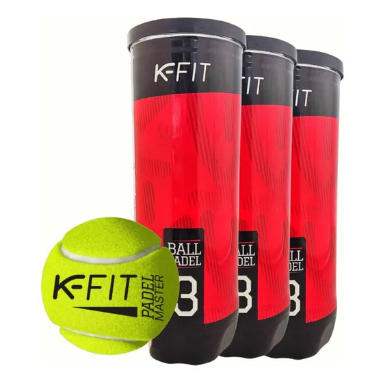 Pack 3 Tarros Pelotas Padel K-fit 9 Unidades