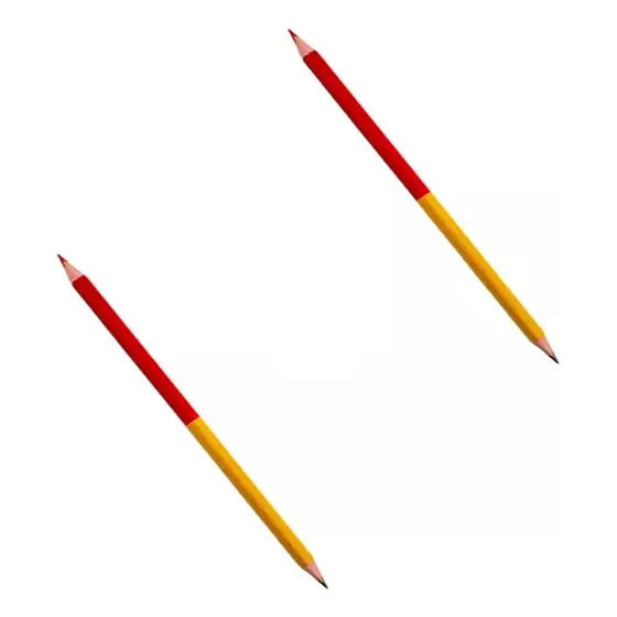 Pack 2 Lapices Bicolor Delgados Rojo Y Gráfito