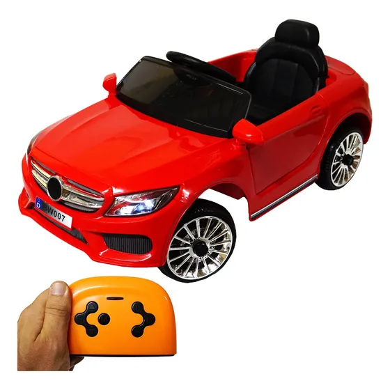Mini Carro Elétrico Infantil Criança 6V com Controle Remoto Importway BW-007 Bivolt Cor Vermelho