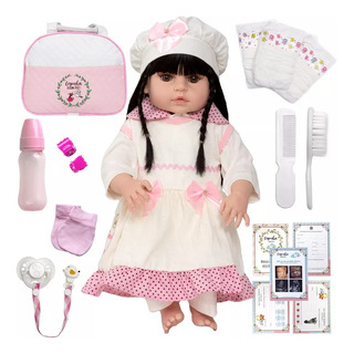 Boneca Bebê Reborn Princesa 100% Silicone Vários Acessórios Boneca Bebê Reborn Princesa 100% Silicone Vários Acessórios