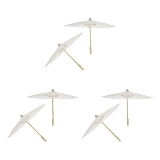 6 Sombrillas De Papel Blanco De 30 Cm, Decoración De Boda,