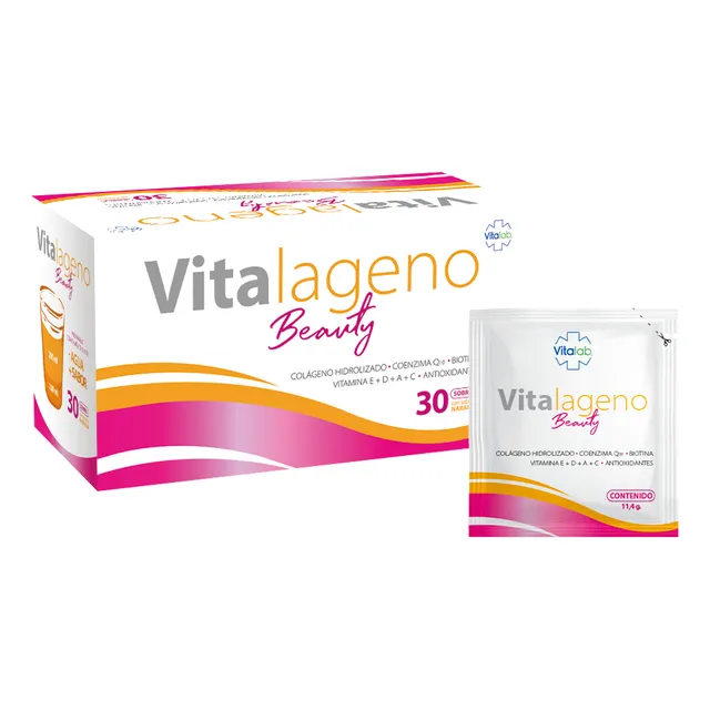 Vitalageno Beauty, Colágeno Hidrolizado Q10 Biotina 30 Sobre