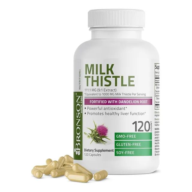 Cardo Mariano / Lechoso 1000 Mg 120 Capsulas Bronson