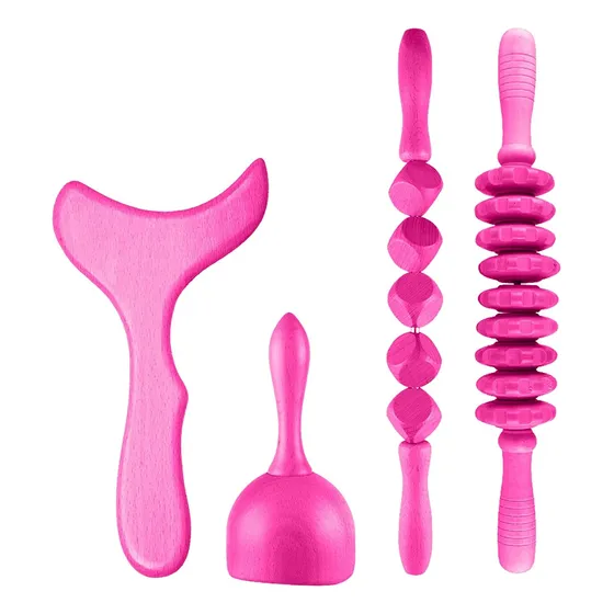 Juego De 4 Herramientas De Masaje Para Terapia De Mader...