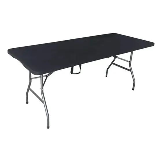 Mesa Dobrável Vira Maleta Com Alça Portátil Preta 1,80m Ntk Cor Preto