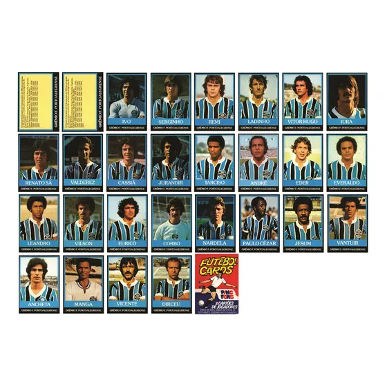 Coleção Completa Futebol Cards Ping-pong Grêmio Com Caixa