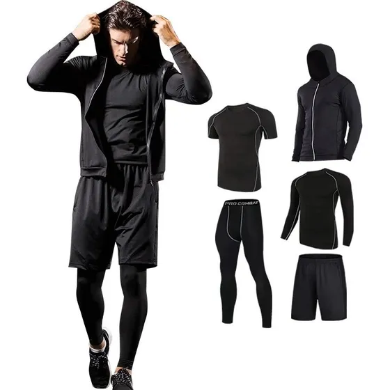 Kit De 5 Uds. Ropa  Deportiva De Compresión Para Hombre