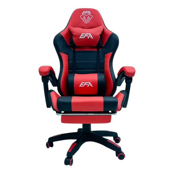 Cadeira Para Escritório Gamer Efa Start Cor Vermelho Material Do Estofamento Couro Sintético