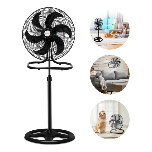 Ventilador Coluna Turbo 6 Pás Diâmetro 50cm Ajustável 3 Em 1