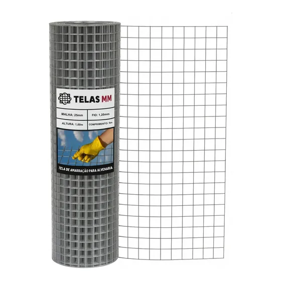 Tela Soldada 25mm Proteção Portões Pets Jardim 5,00m X 1,00m
