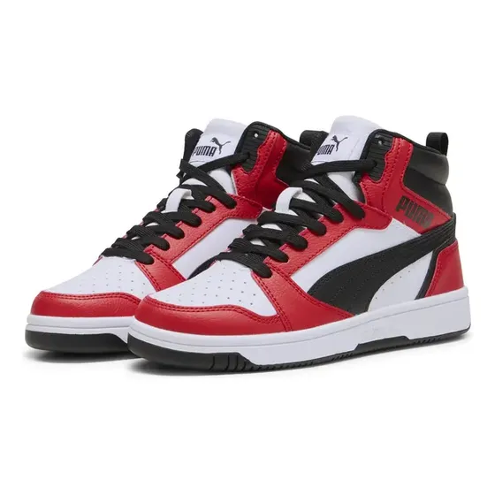 Zapatilla Puma Rebound V6 Mid Jr  Rojo Joven