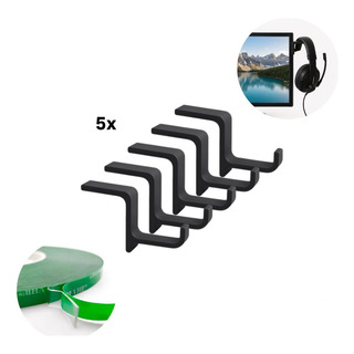 Kit 5x Suporte Gancho Fone Headset Monitor Setup Com Fita 3m Kit 5x Suporte Gancho Fone Headset Monitor Setup Com Fita 3m