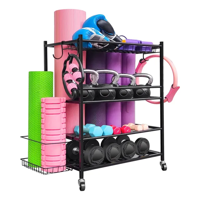 Micolly Almacenamiento Gimnasio Casa Estante Pesa Para Yoga