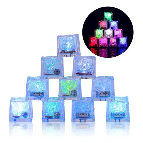 12 Gelo Decorações De Bebidas Pisca Colorido Led Decorações