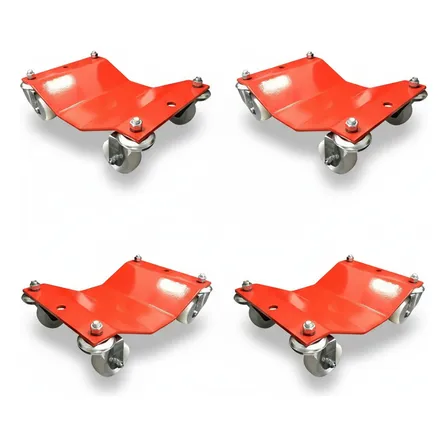 Patins Para Mover Carro Tartaruga - Kit 4un Guincho - 2400kg Vermelho