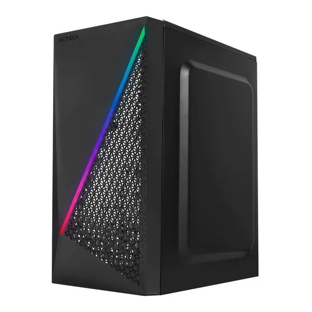 Gabinete Gamer Acteck Micro Tower Acrilico Rgb Fuente 500w