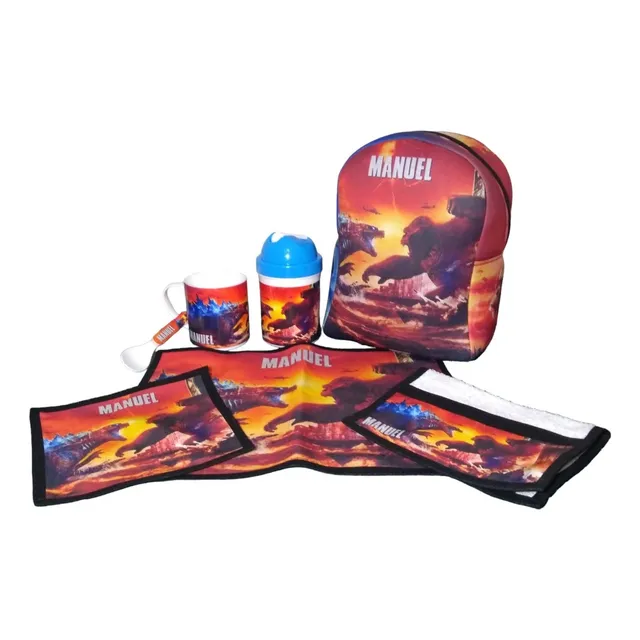 Set De Jardín Mochila Premium Completo Personalizado Nombre