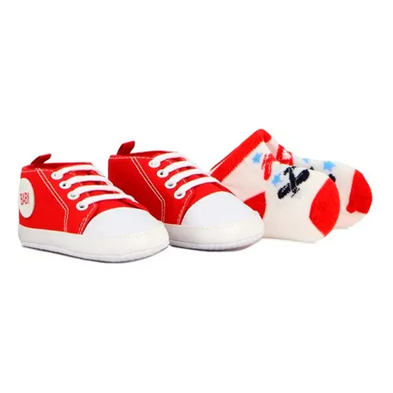 Championes De Bebes Con Medias Set No Caminantes