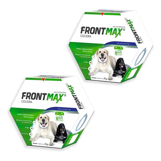 Combo 02un Coleira Frontmax Cães Acima De 4 Kg