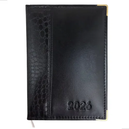 Agenda 2026 Spiral Semanal de Bolso Costurada Capa Preta Brief