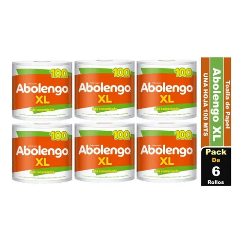 Toalla De Papel Abolengo Xl Absorbente Pack De 6 Rollos