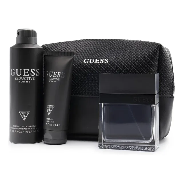 Set Guess X 4: Colonia, Desodorante, Gel De Ducha Y Neceser Fougère Amaderado Oriental