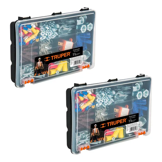 Caja Organizador 23 Cm X 2 Unidades 9pg Broches Resistentes