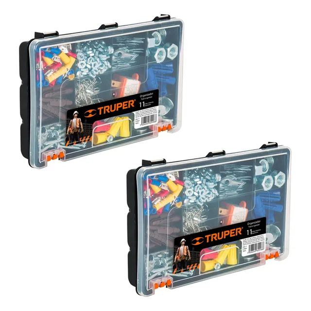 Caja Organizador 23 Cm X 2 Unidades 9pg Broches Resistentes