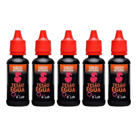 Kit C/5 Tesão De Égua Excitante Energético Afrodisíaco 20ml