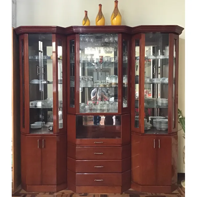 Vitrina Bar De Madera Cedro Para Sala, Modelo Fiorino.