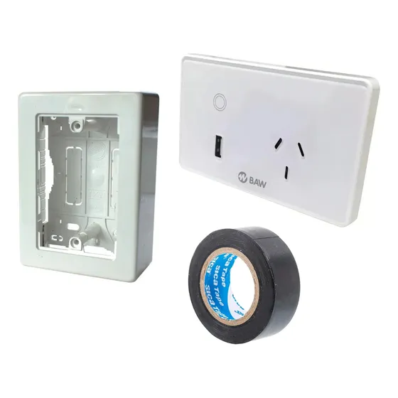 Tomacorriente Baw Smart + Sica Cinta + Exterior Caja Zoloda